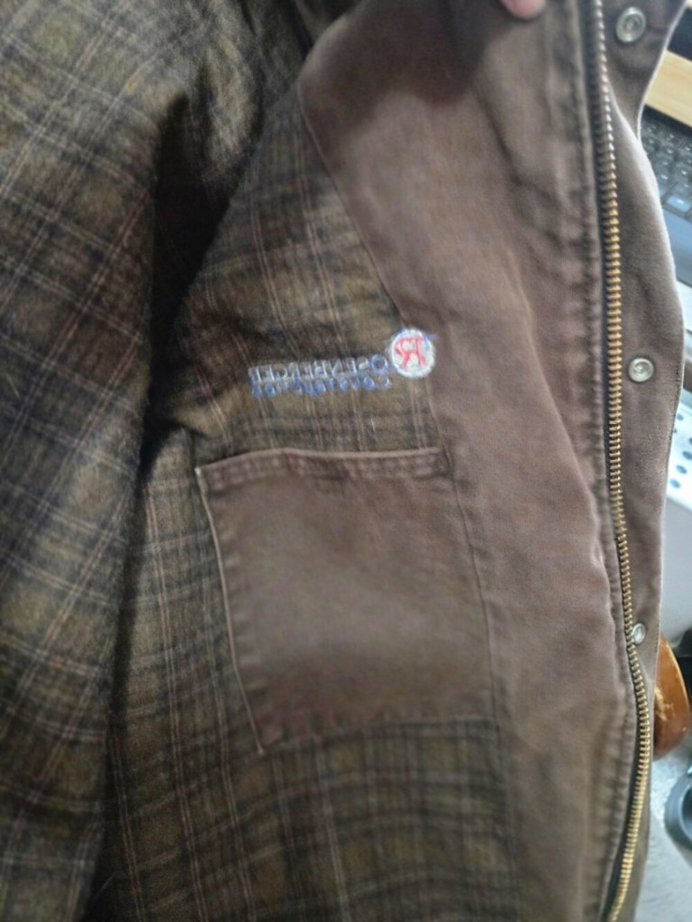 Vintage Carhartt Brown Duck Canvas Plaid Flannel Lined Coat Jacket XL-2XL - Picture 11 of 11